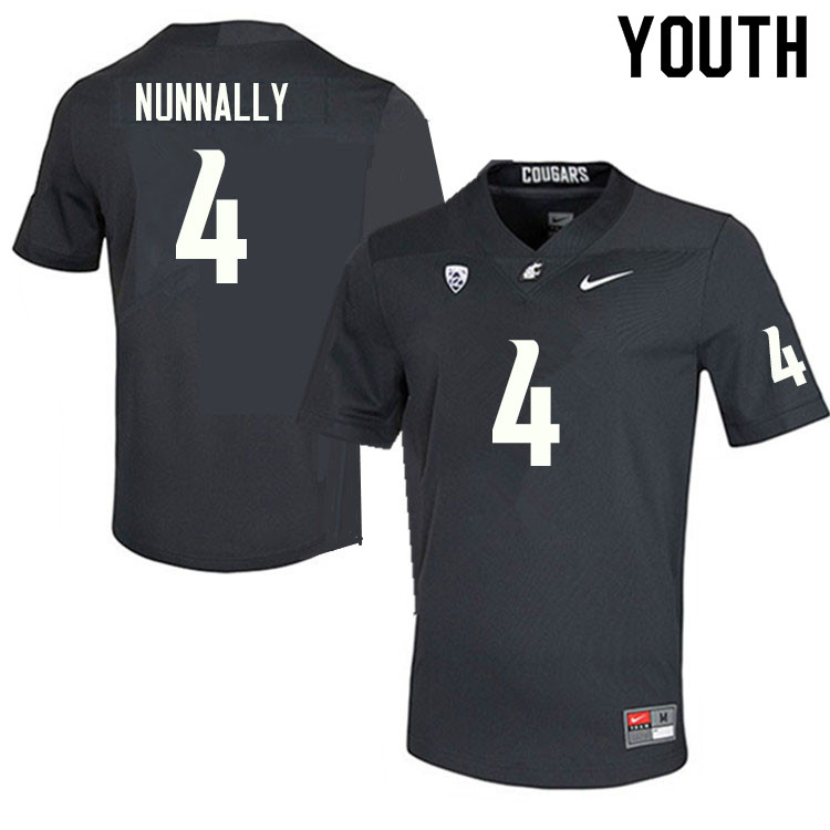 Youth #4 Tsion Nunnally Washington State Cougars College Football Jerseys Sale-Charcoal